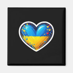 Süße ukrainische Bynner-Fan Ukraine-Flagge Herz Re Magnet