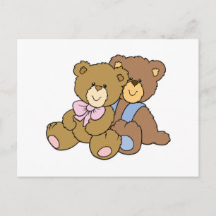 Süße umarmende Freunde Bären Postkarte