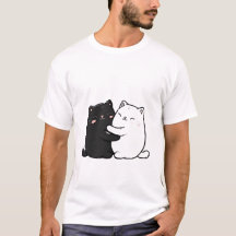 Süße umarmende Katzen Herren T-Shirt | Lustiges Li