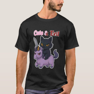 Süße unartige Katzen-Einhorn lustiges Chaos Whimsi T-Shirt