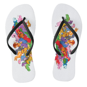 Süße und bunte Dinosaurier Flip Flops