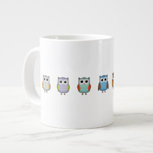 Süße und bunte Eulen Jumbo-Tasse