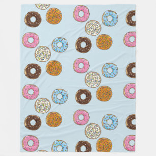 Süße und bunte Glasur-Donuts Fleecedecke