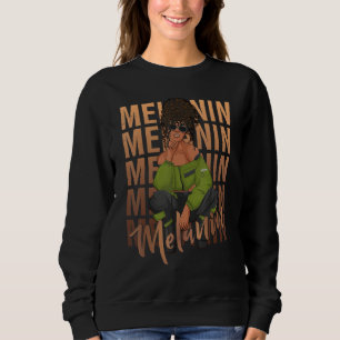 Süße und coole Melanin Afro Schwarze Frauen Schön Sweatshirt