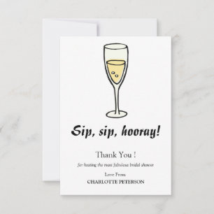 Süße und einfache Danksagung des Brautparty-Gastge Mitteilungskarte