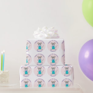 Süße und elegante kleine Maus individuelle Geburts Geschenkpapier