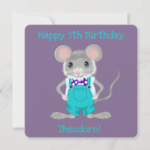Süße und elegante kleine Maus zum Geburtstag Mitteilungskarte