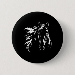 Süße und elegante Pferdesilhouette Kunst für Pferd Button