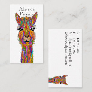 Süße und farbenfrohe Lama/Alpaka Visitenkarte
