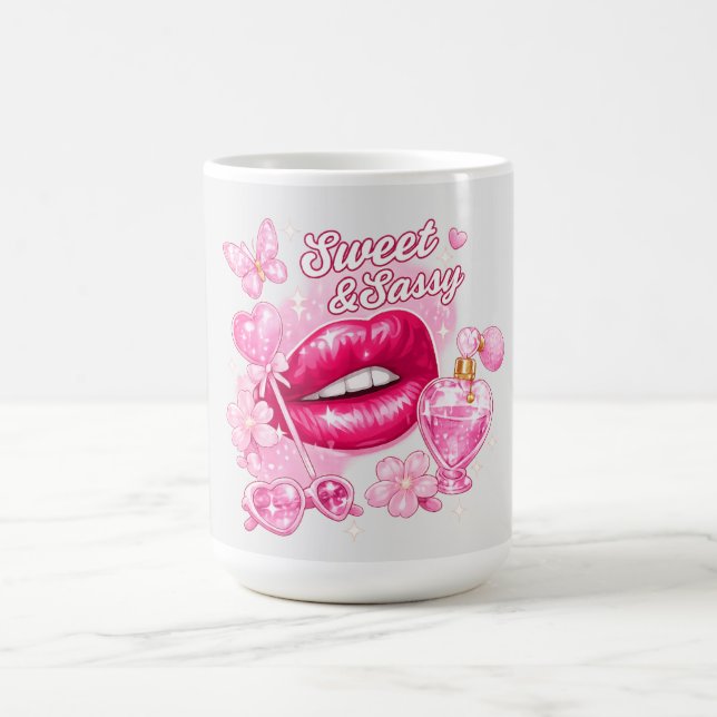 Süße und freche rosa Coquette-Tasse Kaffeetasse (Mittel)