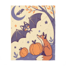 Süße und gemütliche Halloween-Decke mit lächelnden