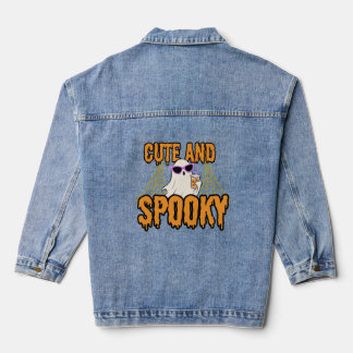 Süße und gruselige Geister-Halloween-Denimjacke Jeansjacke