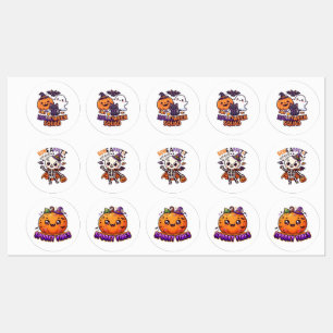 Süße und gruselige Halloween-Aufkleber-Sammlung Etiketten