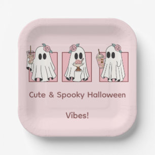 Süße und gruselige Halloween-Papierteller Kawaii- Pappteller