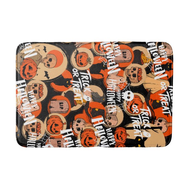 Süße und gruselige Halloween-Spooky-Vibes Badematte (Vorderseite)