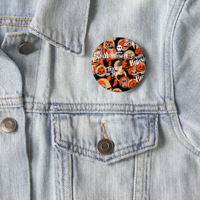 Süße und gruselige Halloween-Spooky-Vibes Button (Beispiel)