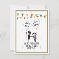 Süße und lustige alternative Hochzeit Rettet das D