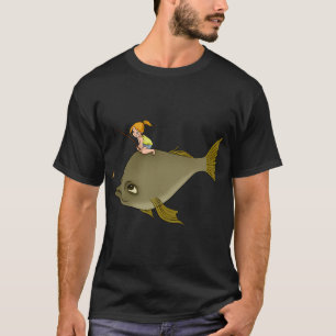 Süße und lustige Angler-Fischfang Mädchen T-Shirt