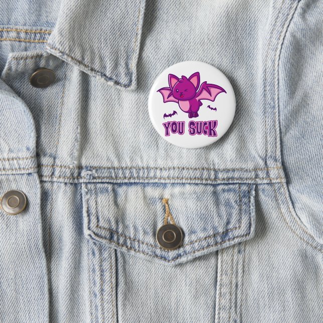 Süße und lustige Halloween-Vampirfledermäuse, ihr  Button (Beispiel)