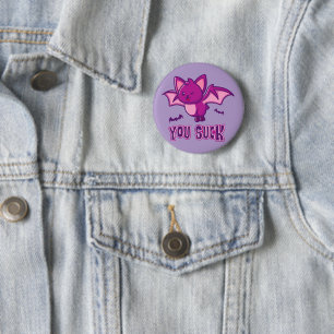 Süße und lustige Halloween-Vampirfledermäuse, ihr Button