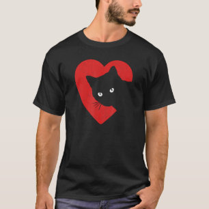 Süße und lustige Katzen Valentinstag Herz Grafik T-Shirt