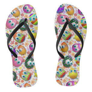Süße und lustige Ostereier Cartoon Flip Flops
