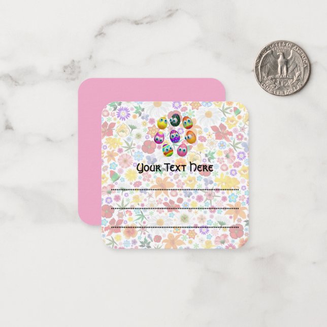 Süße und lustige Ostereier Cartoon Mitteilungskarte (Vorderseite/Rückseite Beispiel)