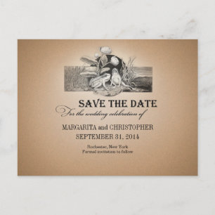 süße und lustige Vintage Save-the-Date-Postkarten Ankündigungspostkarte