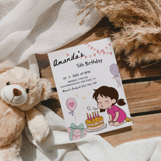 Süße und magische kleine Mädchen-Geburtstagsfeier Einladung