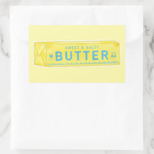 Süße und salzige gelbe Butterstange Rechteckiger Aufkleber