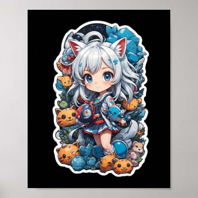 Süße und schöne Anime-Style Poster (Vorne)