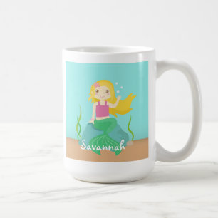 Süße und schöne Meerjungfrau für unter dem Meer Tasse