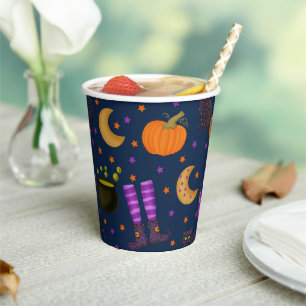 Süße und verspielte Halloween mit Kürbissen Pappbecher