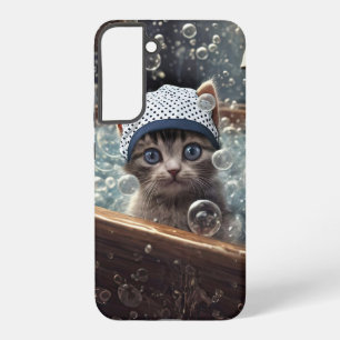 Süße und verspielte Katze in der Badewanne Telefon Samsung Galaxy Hülle
