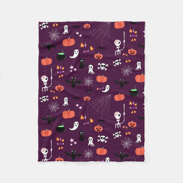 Süße unheimliche Halloween-Kunst Fleecedecke (Vorderseite)
