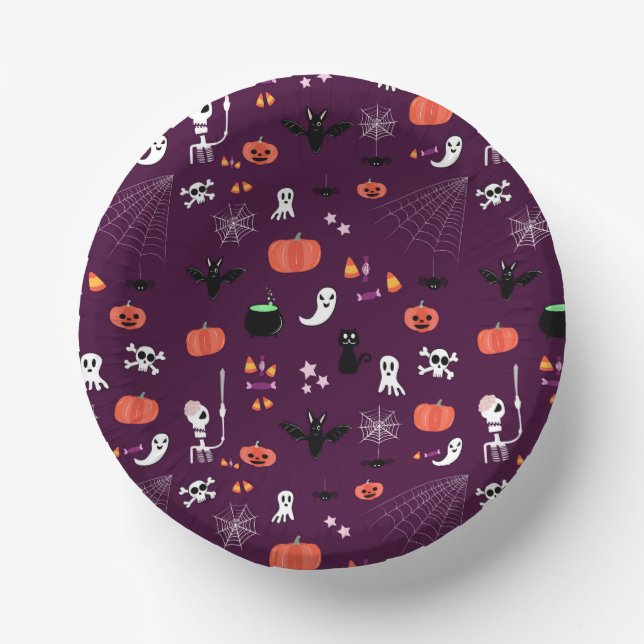 Süße unheimliche Halloween-Kunst Pappteller (Vorderseite)