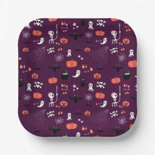 Süße unheimliche Halloween-Kunst Pappteller
