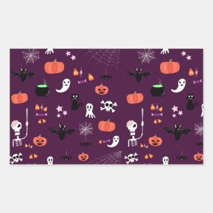 Süße unheimliche Halloween-Kunst Rechteckiger Aufkleber