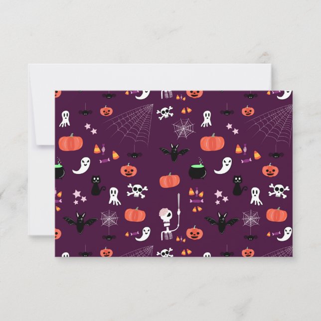 Süße unheimliche Halloween-Kunst Save The Date (Vorderseite)