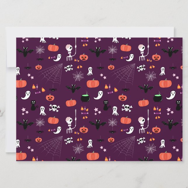 Süße unheimliche Halloween-Kunst Save The Date (Vorderseite)