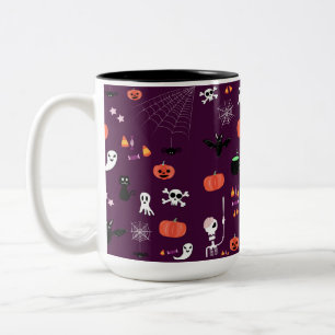 Süße unheimliche Halloween-Kunst Zweifarbige Tasse
