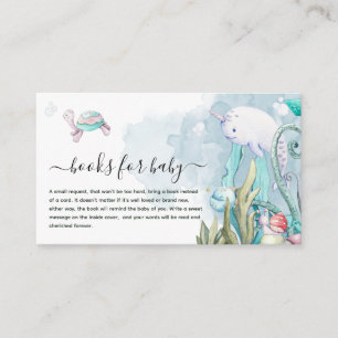 Süße Unter-dem-Meer-Baby-Shower-Bücher für Baby Begleitkarte