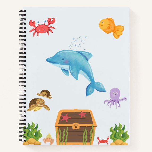 Süße Unterwasser-Kollektion Notizbuch (Vorderseite)