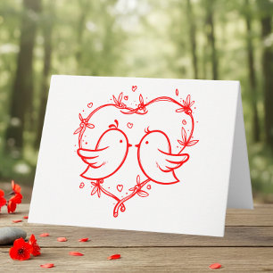 Süße Unzertrennliche Boho Rotes Herz Danke Hochzei