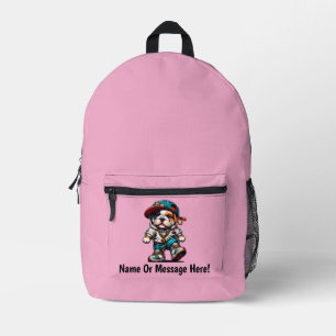 Süße urbane Streetwear-Bulldogge personalisiert dr Bedruckter Rucksack