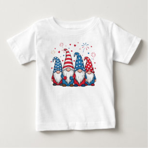 Süße USA amerikanische Gnome Cartoon-68123 Kapuzen Baby T-shirt