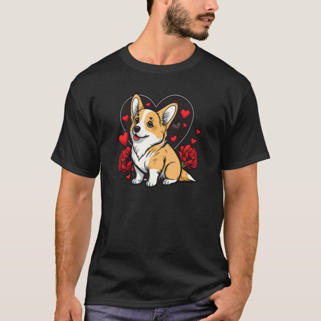 Süße Valentins Corgi Coole Pembroke Welsh Corgi  1 T-Shirt (Vorderseite)