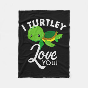 Süße Valentins-Schildkröte Ich Liebe Dich Valentin Fleecedecke