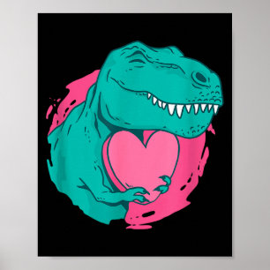 Süße Valentins-T-Rex-Herz-Dinosaurierliebhaber-Ges Poster