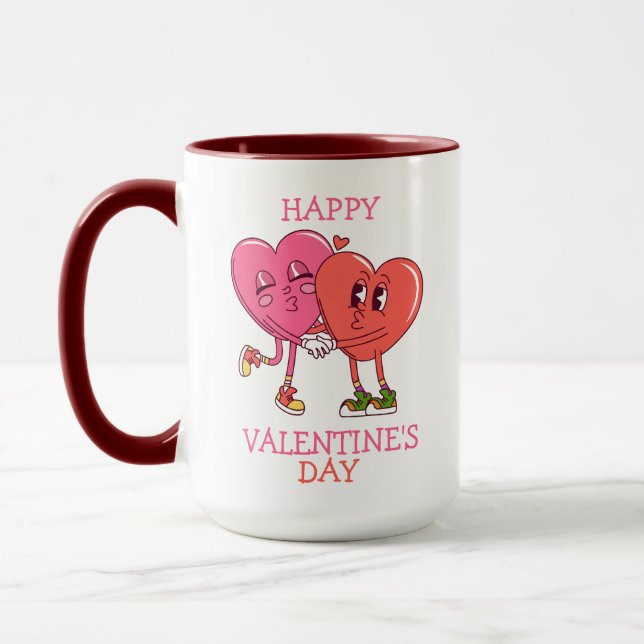 Süße Valentinsherzen-Paar-Kaffeetasse Tasse (Links)